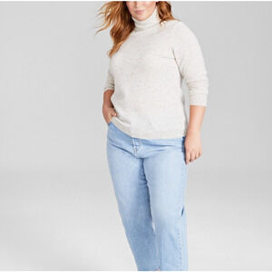 Charter Club Plus Size Cashmere Turtleneck Sweater Blanco Crema‎ Size 1X